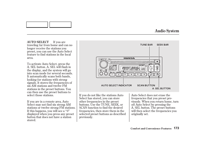 Audio system | HONDA 2002 Odyssey - Owner's Manual User Manual | Page 176 / 399