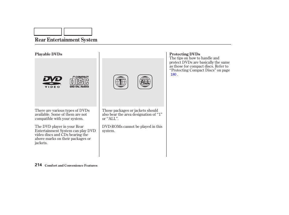 Rear entertainment system | HONDA 2002 Odyssey - Owner's Manual User Manual | Page 217 / 399