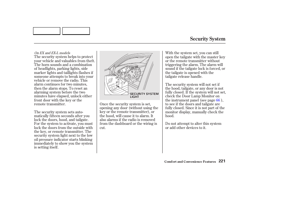 Security system | HONDA 2002 Odyssey - Owner's Manual User Manual | Page 224 / 399