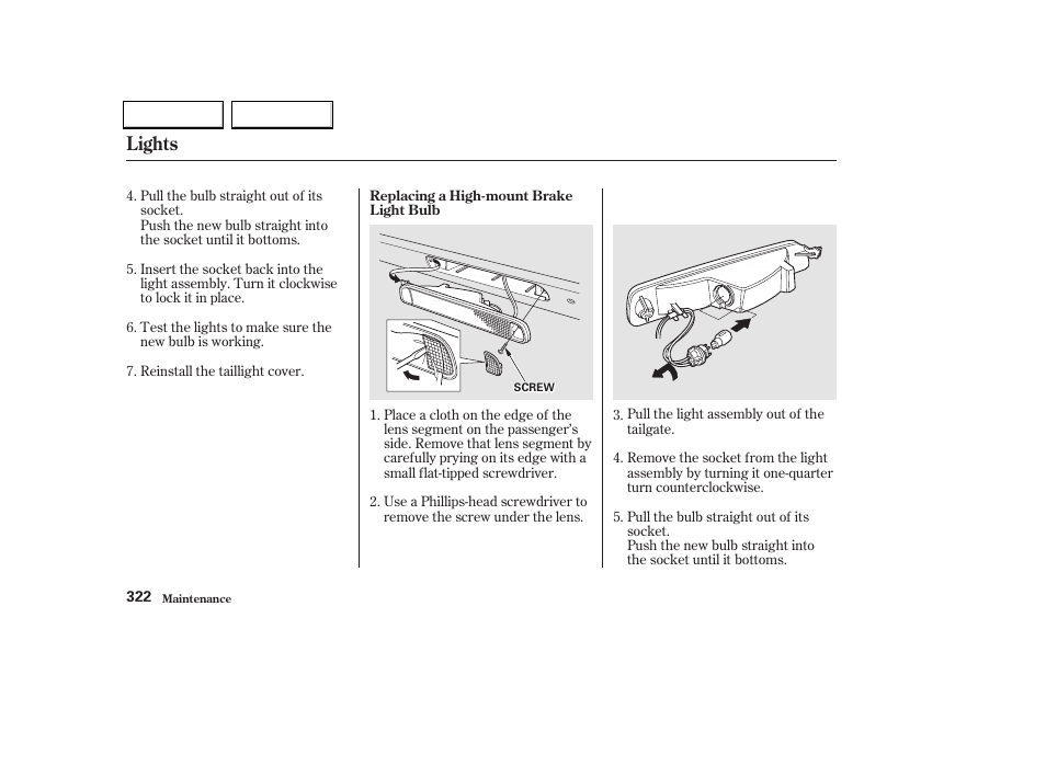 Lights | HONDA 2002 Odyssey - Owner's Manual User Manual | Page 325 / 399