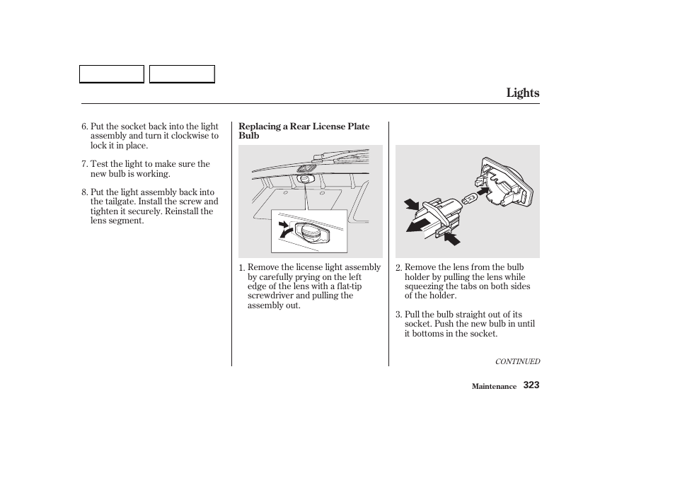 Lights | HONDA 2002 Odyssey - Owner's Manual User Manual | Page 326 / 399