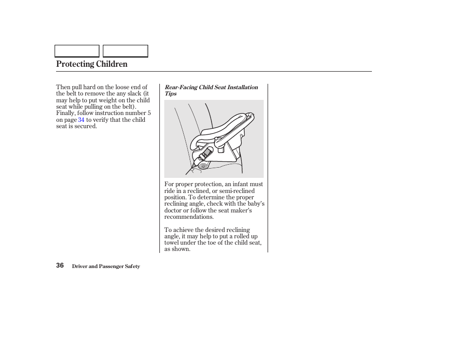 Protecting children | HONDA 2002 Odyssey - Owner's Manual User Manual | Page 39 / 399