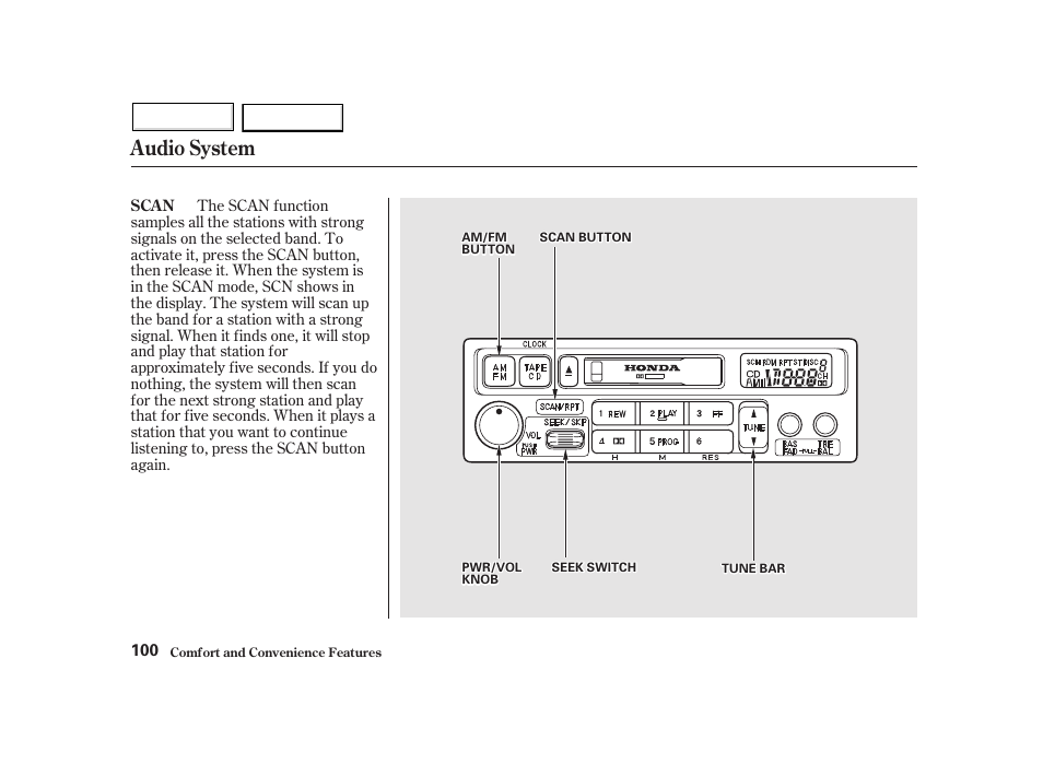 Audio system | HONDA 2002 Insight  - Owner's Manual User Manual | Page 103 / 270