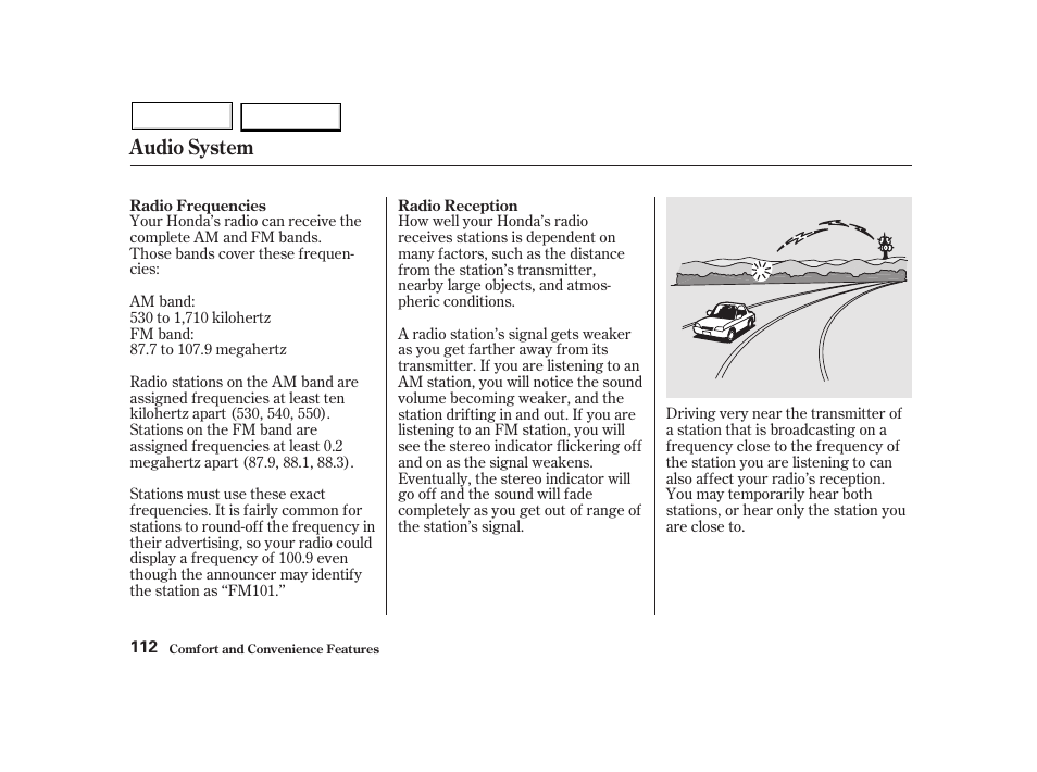 Audio system | HONDA 2002 Insight  - Owner's Manual User Manual | Page 115 / 270