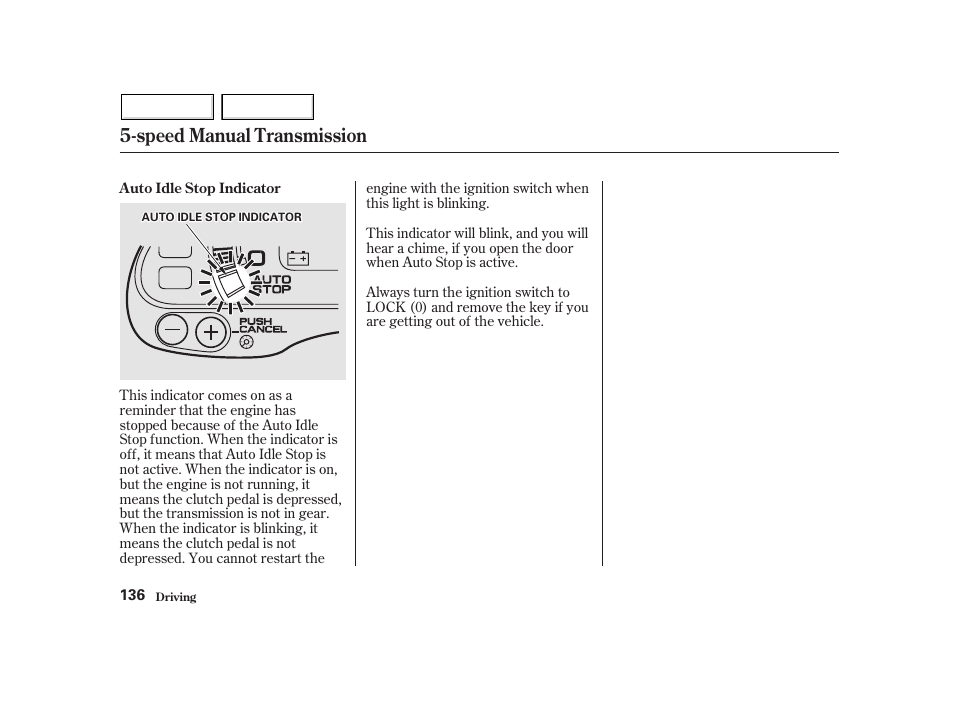 Speed manual transmission | HONDA 2002 Insight  - Owner's Manual User Manual | Page 139 / 270