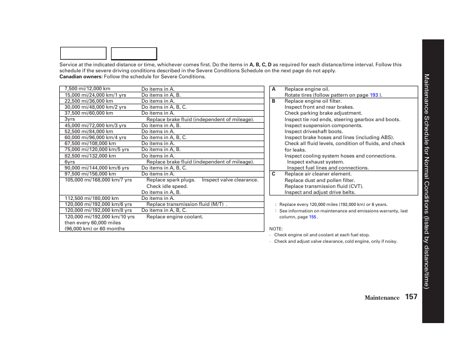HONDA 2002 Insight  - Owner's Manual User Manual | Page 160 / 270