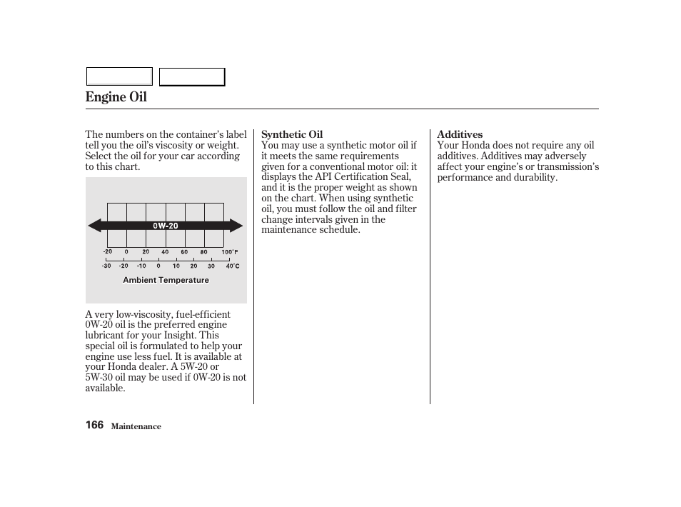 Engine oil | HONDA 2002 Insight  - Owner's Manual User Manual | Page 169 / 270