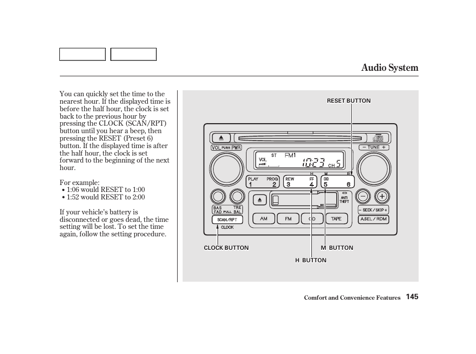 Audio system | HONDA 2002 CR-V - Owner's Manual User Manual | Page 149 / 372
