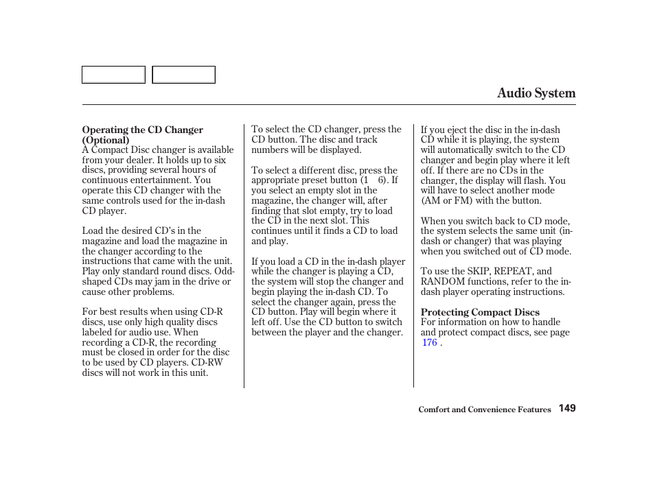 Audio system | HONDA 2002 CR-V - Owner's Manual User Manual | Page 153 / 372