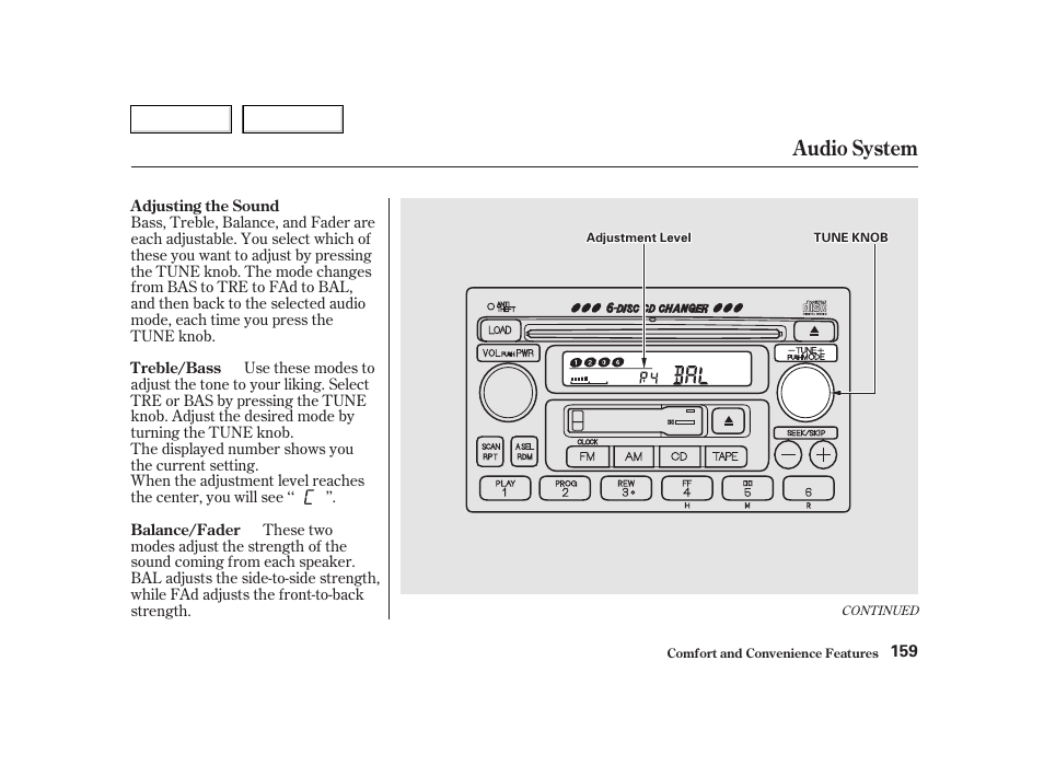 Audio system | HONDA 2002 CR-V - Owner's Manual User Manual | Page 163 / 372