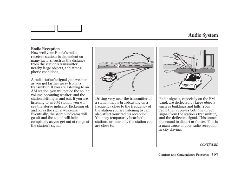 Audio system | HONDA 2002 CR-V - Owner's Manual User Manual | Page 165 / 372