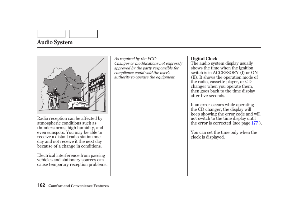 Audio system | HONDA 2002 CR-V - Owner's Manual User Manual | Page 166 / 372