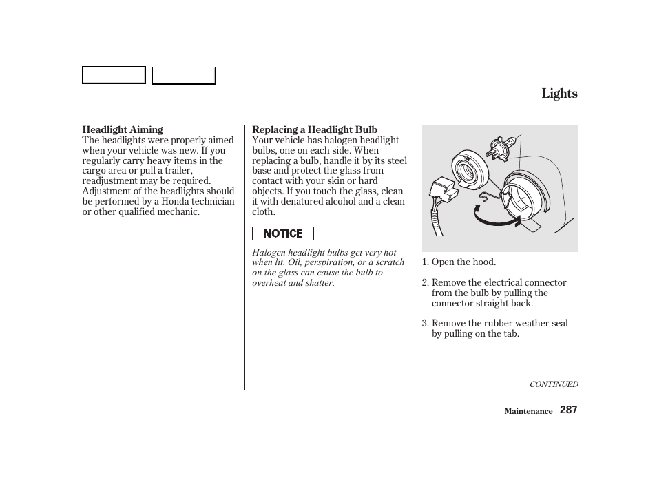 Lights | HONDA 2002 CR-V - Owner's Manual User Manual | Page 291 / 372