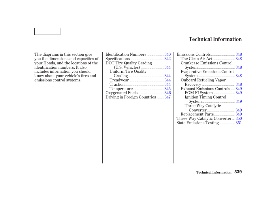 Technical information | HONDA 2002 CR-V - Owner's Manual User Manual | Page 343 / 372