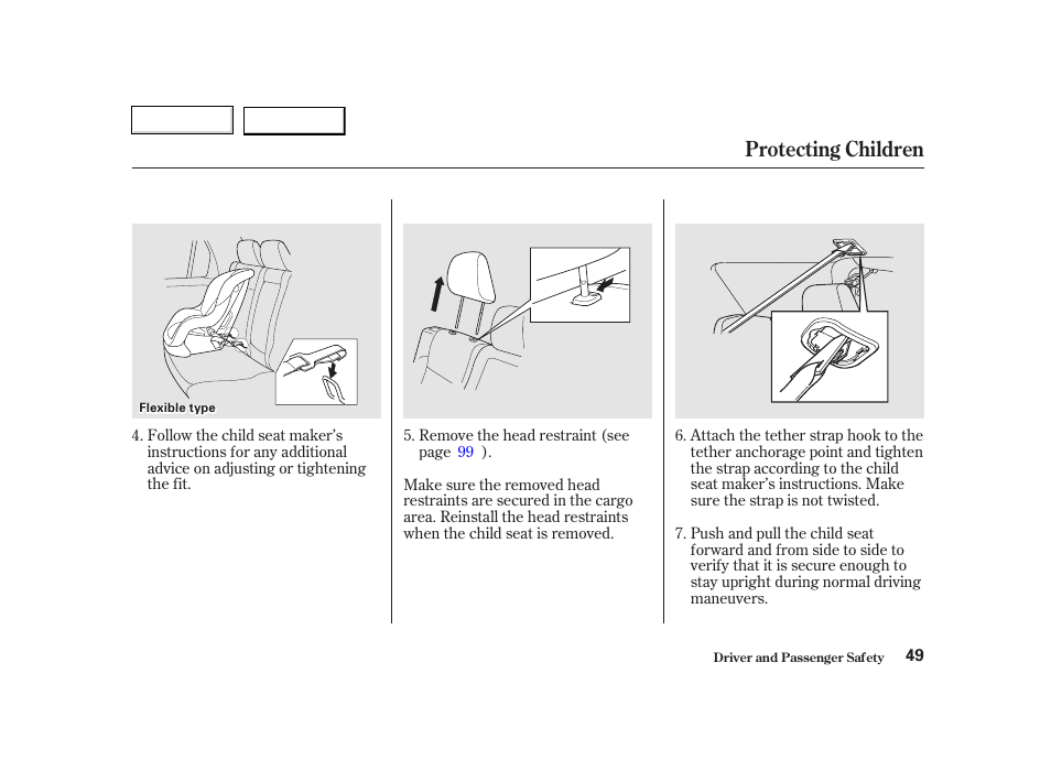 Protecting children | HONDA 2002 CR-V - Owner's Manual User Manual | Page 53 / 372