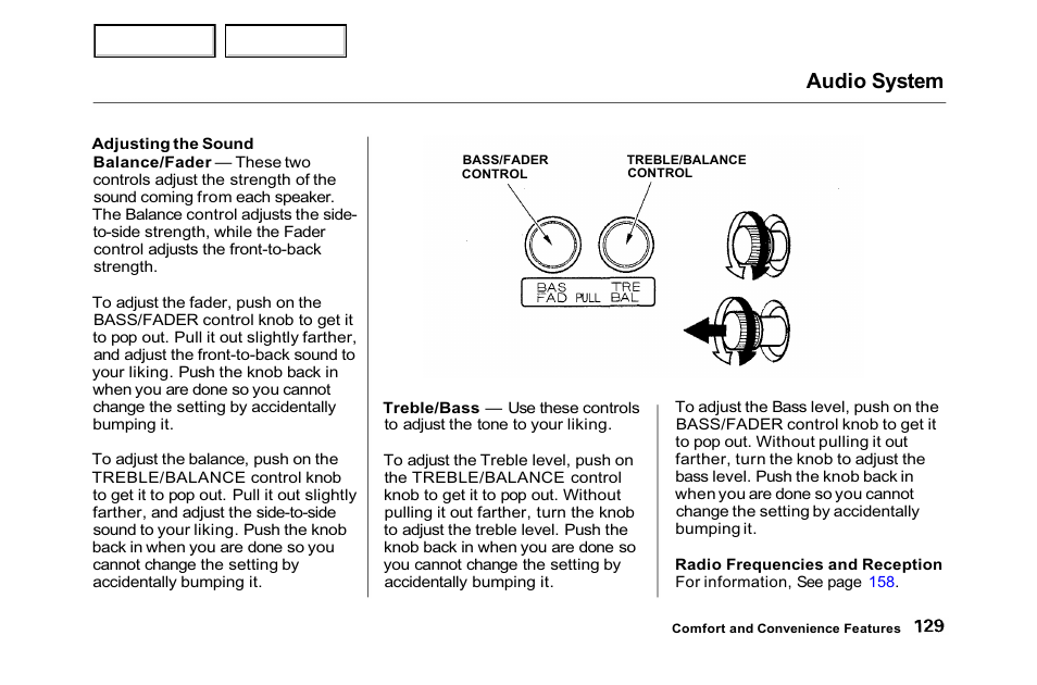 Audio system | HONDA 2001 Accord Sedan - Owner's Manual User Manual | Page 132 / 372