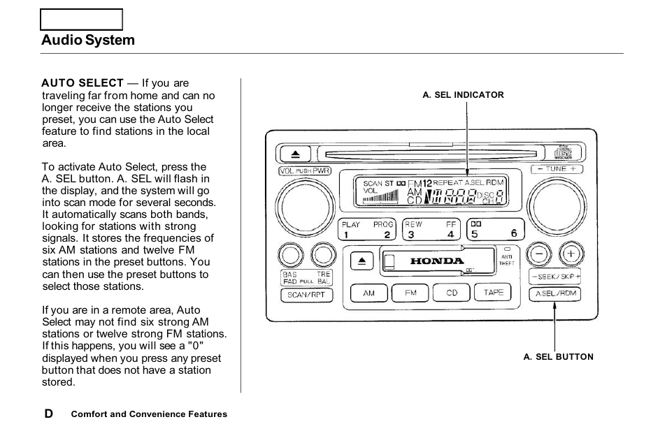 Audio system | HONDA 2001 Accord Sedan - Owner's Manual User Manual | Page 363 / 372