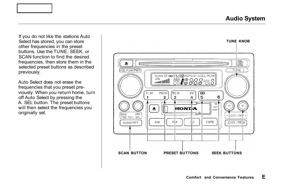 Audio system | HONDA 2001 Accord Sedan - Owner's Manual User Manual | Page 364 / 372