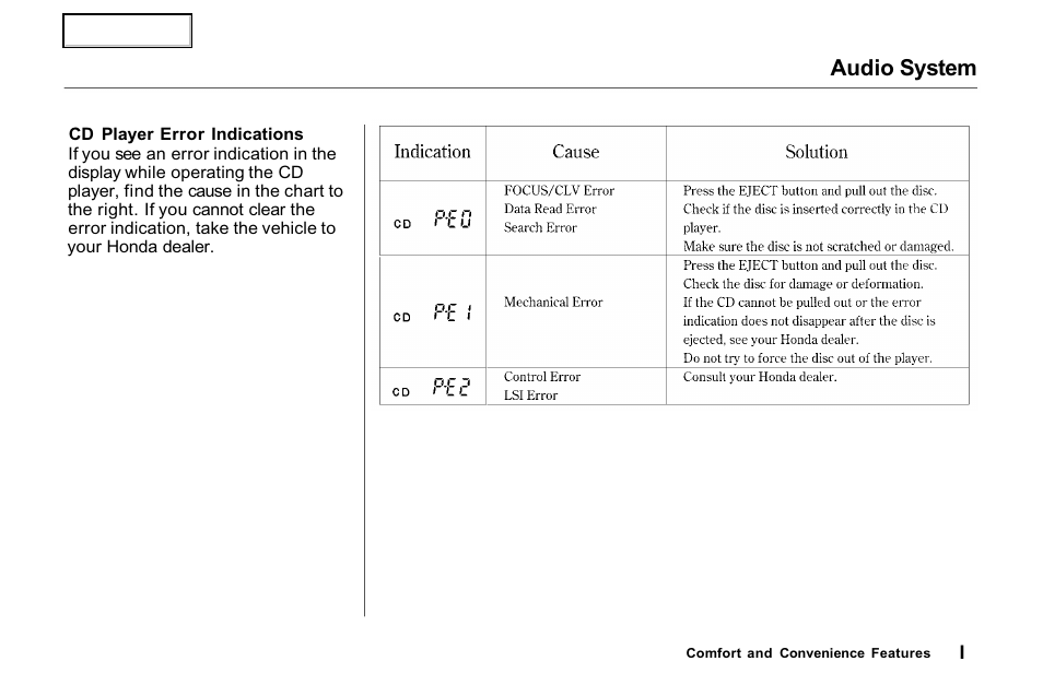 Audio system | HONDA 2001 Accord Sedan - Owner's Manual User Manual | Page 368 / 372