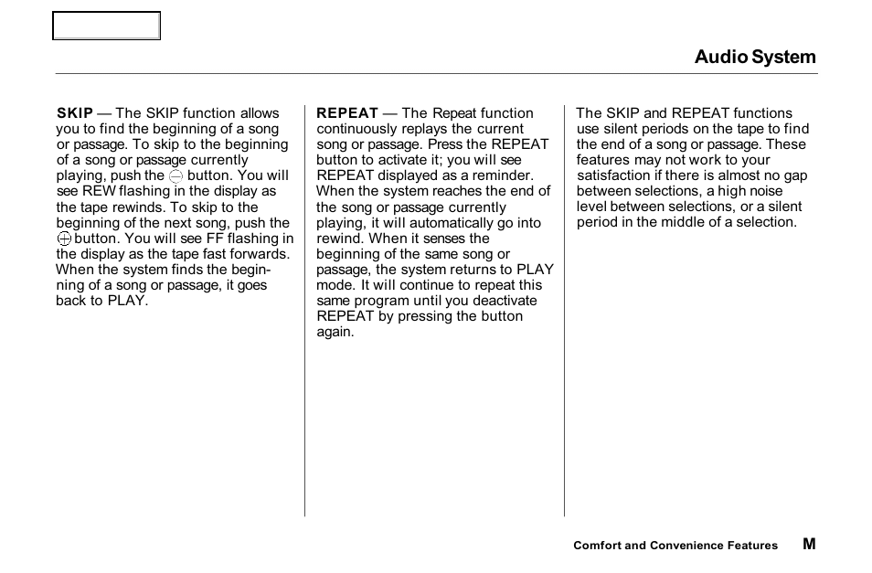 Audio system | HONDA 2001 Accord Sedan - Owner's Manual User Manual | Page 372 / 372