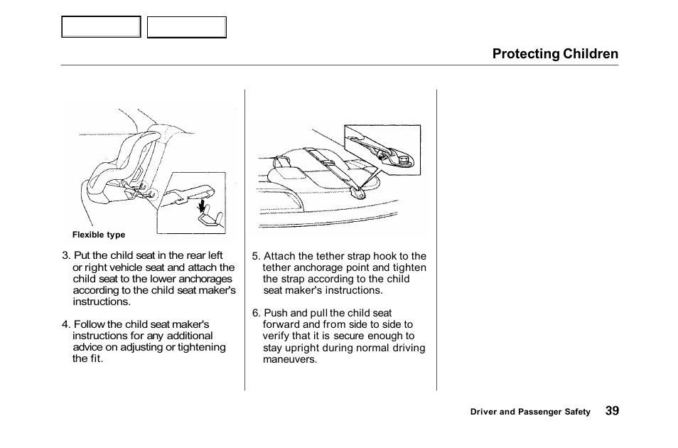 Protecting children | HONDA 2001 Accord Sedan - Owner's Manual User Manual | Page 42 / 372