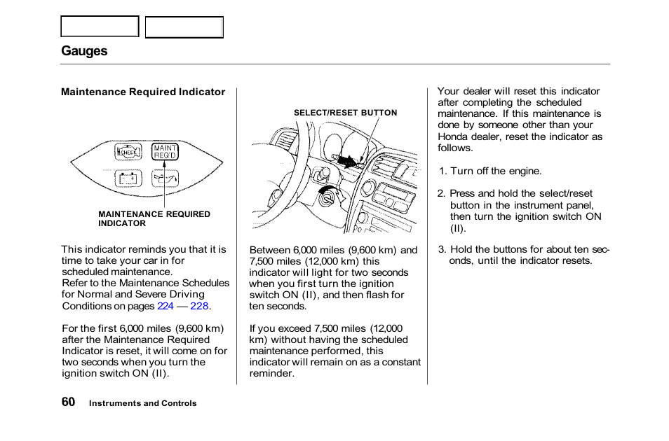 Gauges | HONDA 2001 Accord Sedan - Owner's Manual User Manual | Page 63 / 372