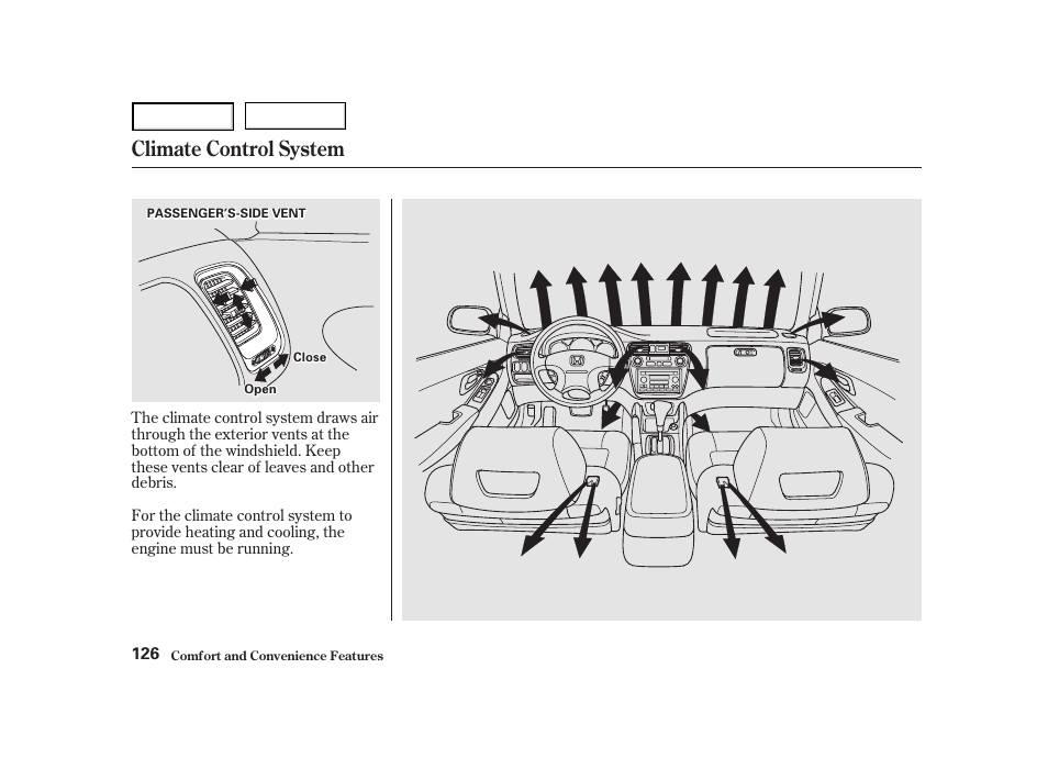 Climate control system | HONDA 2001 Accord Coupe - Owner's Manual User Manual | Page 129 / 359