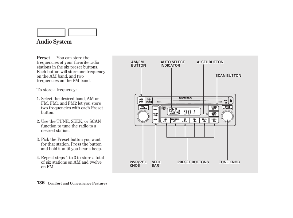 Audio system | HONDA 2001 Accord Coupe - Owner's Manual User Manual | Page 139 / 359