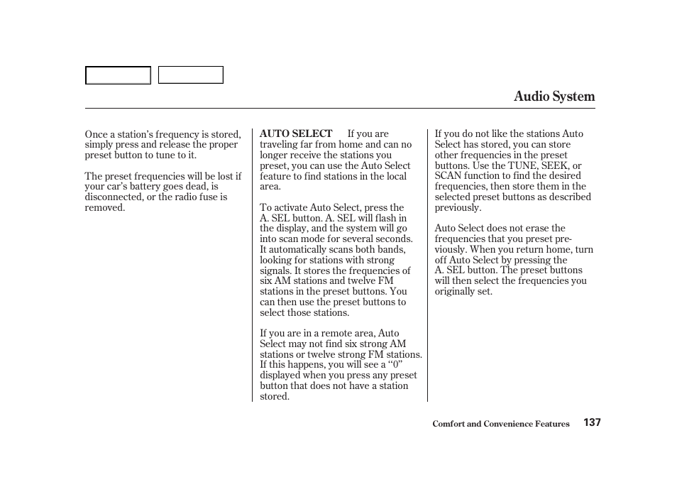 Audio system | HONDA 2001 Accord Coupe - Owner's Manual User Manual | Page 140 / 359