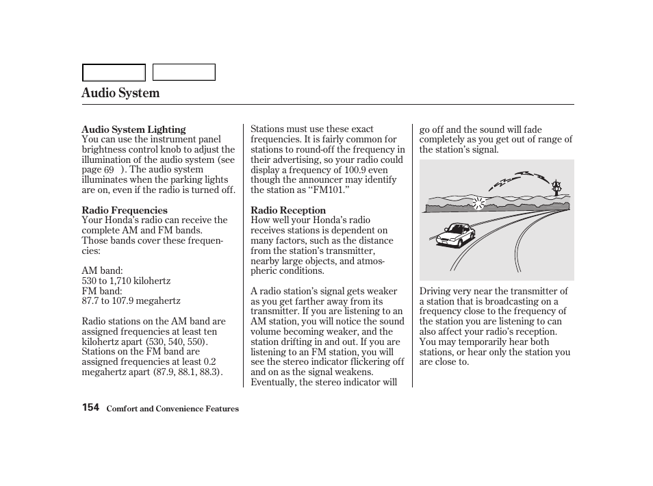 Audio system | HONDA 2001 Accord Coupe - Owner's Manual User Manual | Page 157 / 359