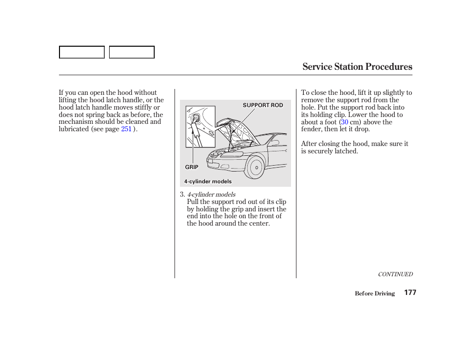 Service station procedures | HONDA 2001 Accord Coupe - Owner's Manual User Manual | Page 180 / 359