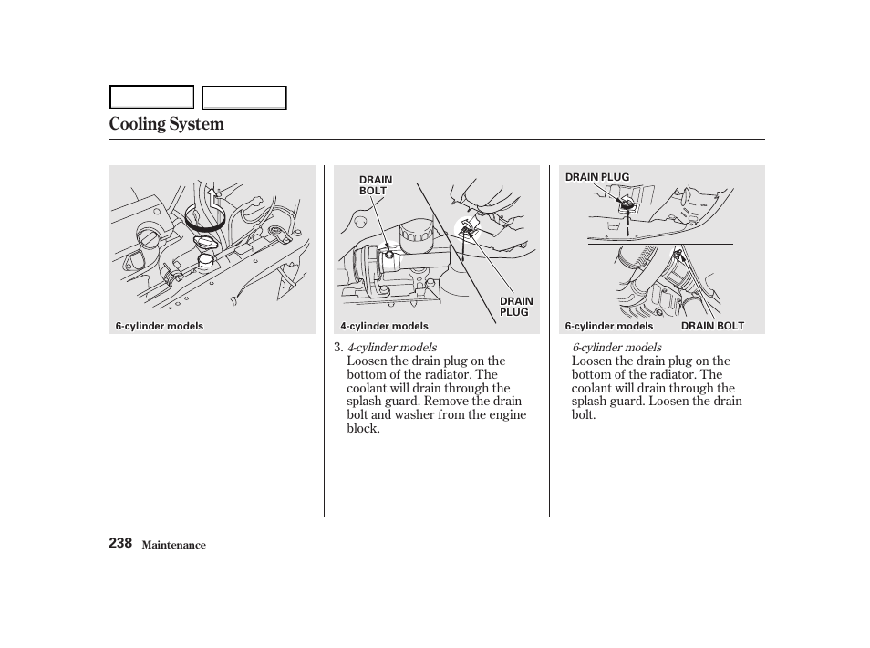 Cooling system | HONDA 2001 Accord Coupe - Owner's Manual User Manual | Page 241 / 359