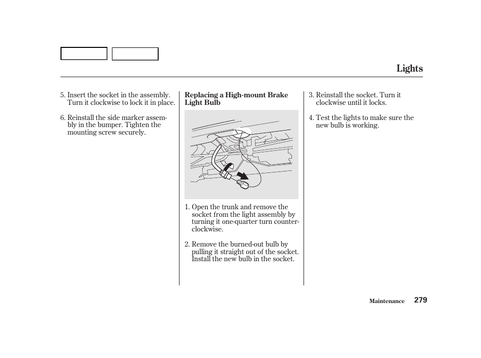 Lights | HONDA 2001 Accord Coupe - Owner's Manual User Manual | Page 282 / 359