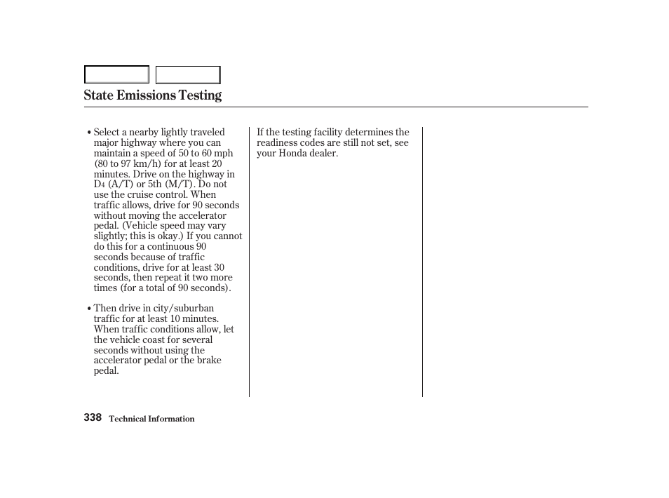 State emissions testing | HONDA 2001 Accord Coupe - Owner's Manual User Manual | Page 341 / 359