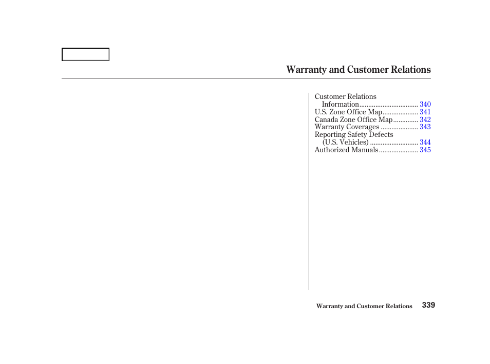 Warranty and customer relations | HONDA 2001 Accord Coupe - Owner's Manual User Manual | Page 342 / 359