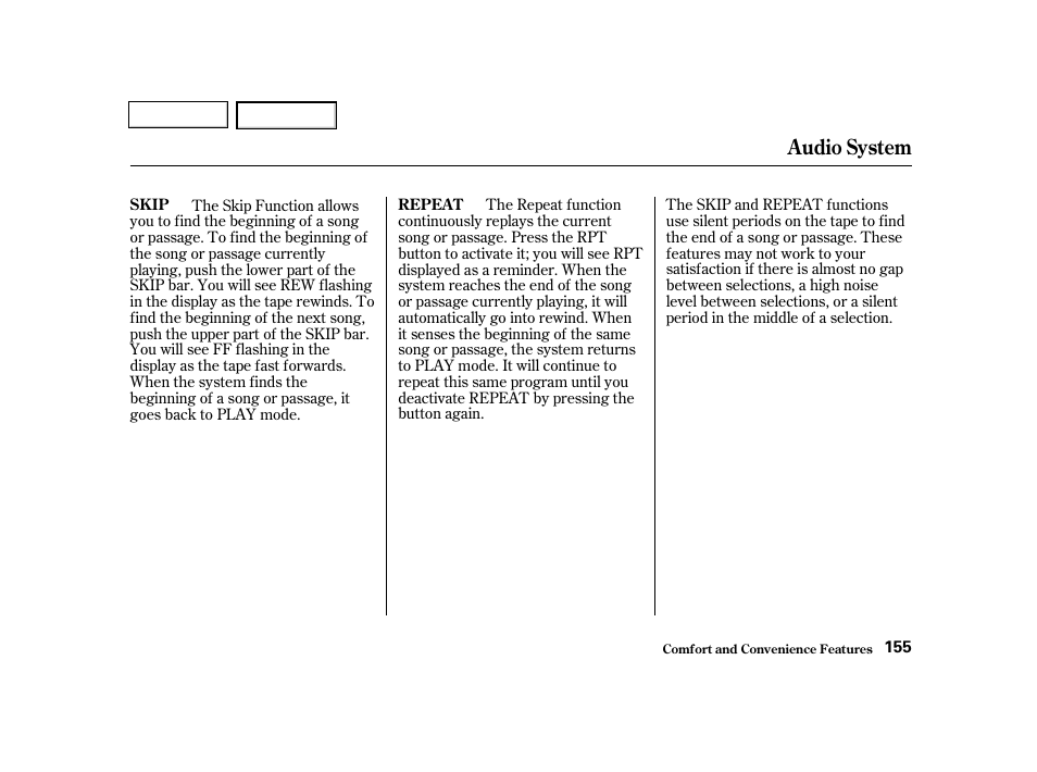 Audio system | HONDA 2001 Civic Sedan - Owner's Manual User Manual | Page 158 / 323