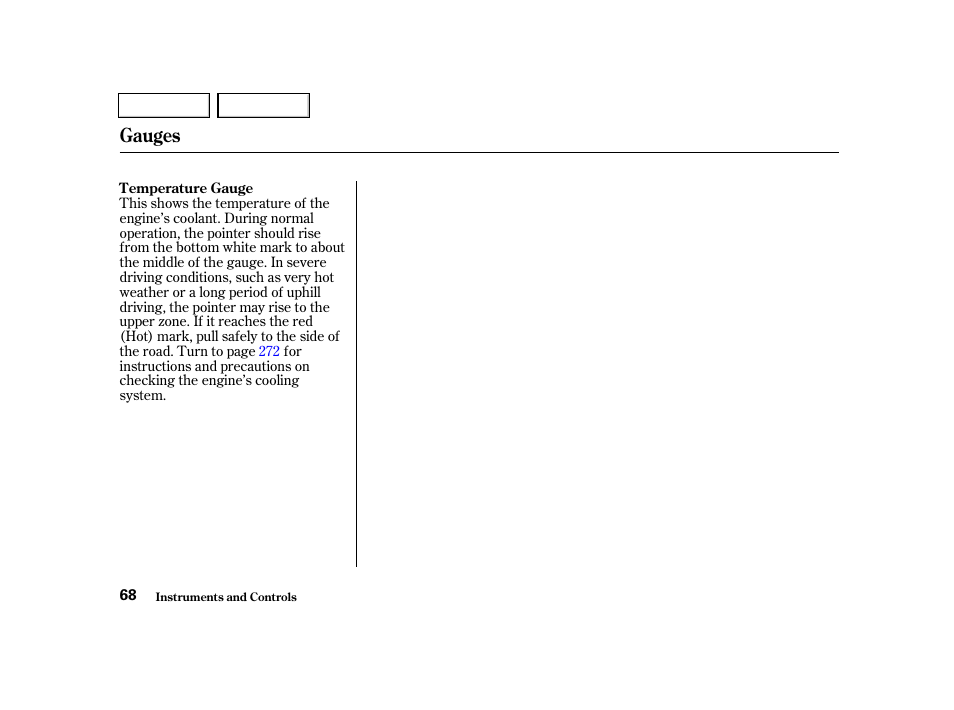 Gauges | HONDA 2001 Civic Sedan - Owner's Manual User Manual | Page 71 / 323