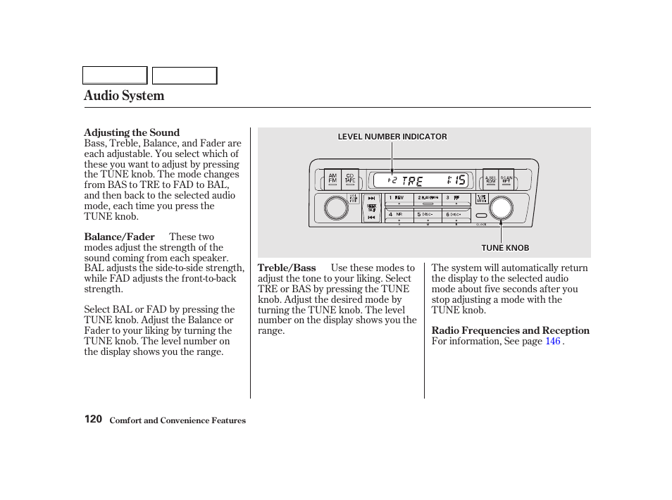 Audio system | HONDA 2001 Civic Coupe - Owner's Manual User Manual | Page 123 / 325