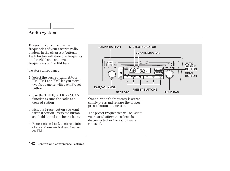 Audio system | HONDA 2001 Civic Coupe - Owner's Manual User Manual | Page 145 / 325