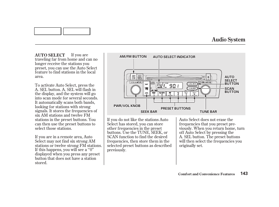 Audio system | HONDA 2001 Civic Coupe - Owner's Manual User Manual | Page 146 / 325