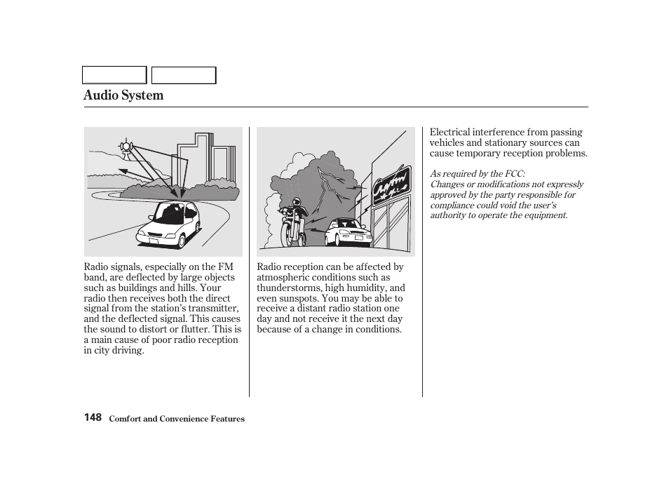 Audio system | HONDA 2001 Civic Coupe - Owner's Manual User Manual | Page 151 / 325