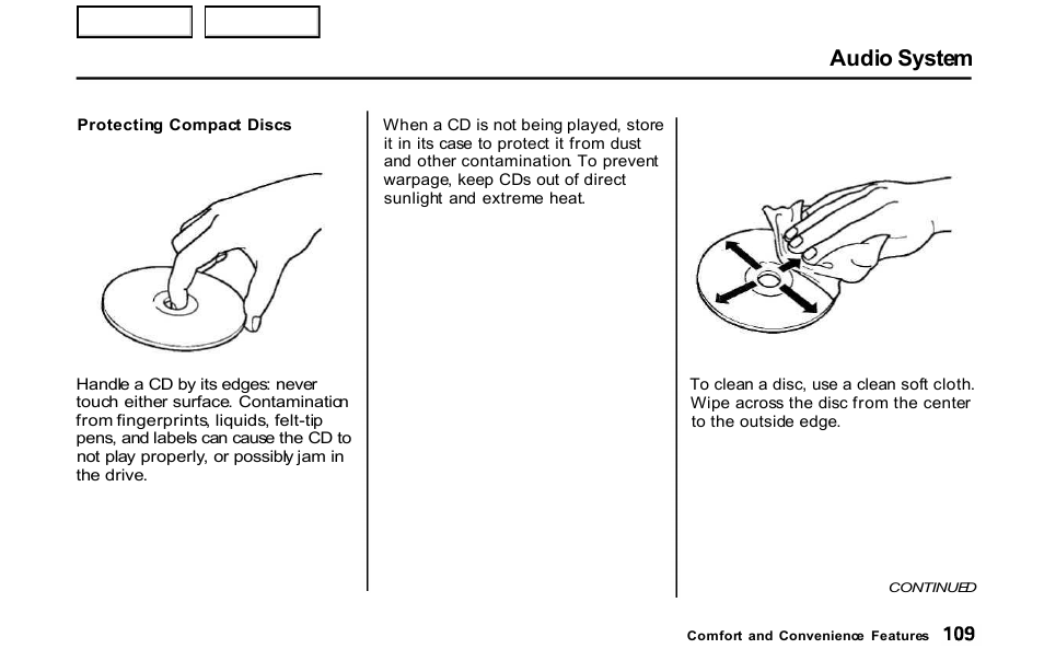 Audio system | HONDA 2001 S2000 - Owner's Manual User Manual | Page 112 / 276