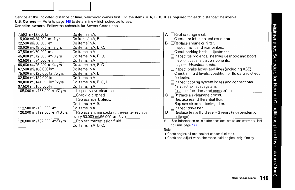 HONDA 2001 S2000 - Owner's Manual User Manual | Page 152 / 276