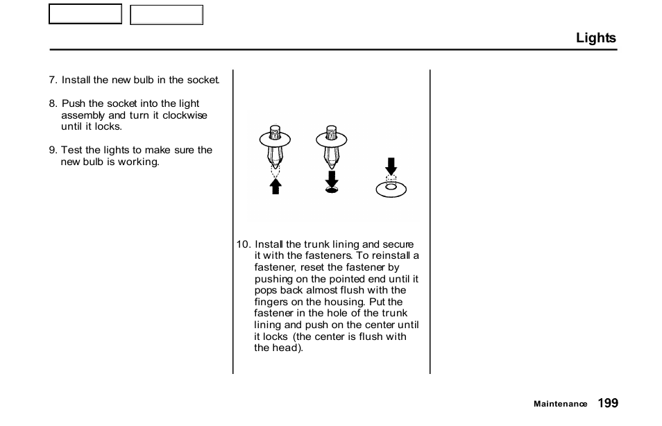 Lights | HONDA 2001 S2000 - Owner's Manual User Manual | Page 202 / 276