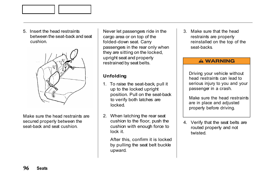 HONDA 2001 Passport - Owner's Manual User Manual | Page 100 / 317