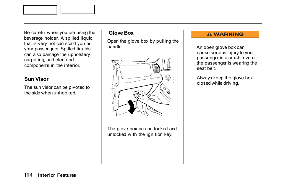 HONDA 2001 Passport - Owner's Manual User Manual | Page 118 / 317