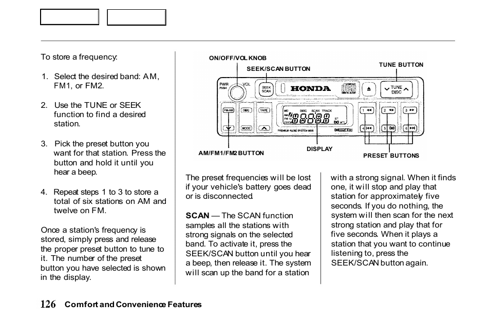 HONDA 2001 Passport - Owner's Manual User Manual | Page 130 / 317
