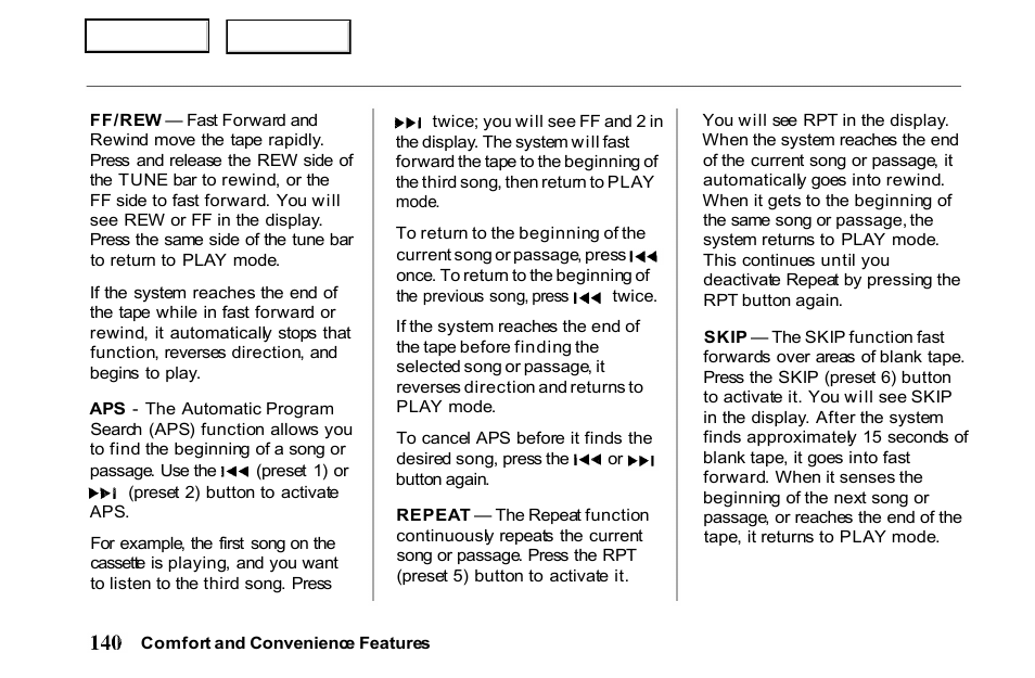 HONDA 2001 Passport - Owner's Manual User Manual | Page 144 / 317