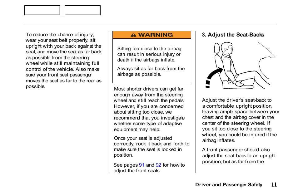 HONDA 2001 Passport - Owner's Manual User Manual | Page 15 / 317