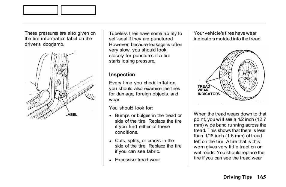 HONDA 2001 Passport - Owner's Manual User Manual | Page 169 / 317